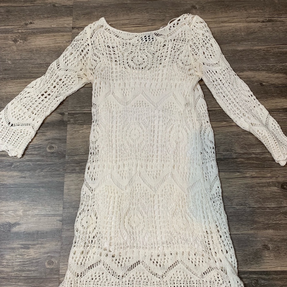 White crochet dress